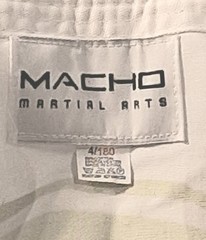 Macho Martial Arts Black Gi size 4/180 NEW