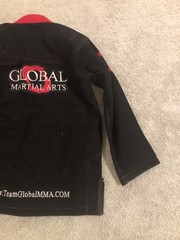 Global Martial Arts Brazilian Jiu Jitsu Size A0 Black Top Only Sports