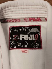 Fuji Kimono GI Jiu Jitsu MMA Womens WC2 Top White With Pink Ribbon And Flowers