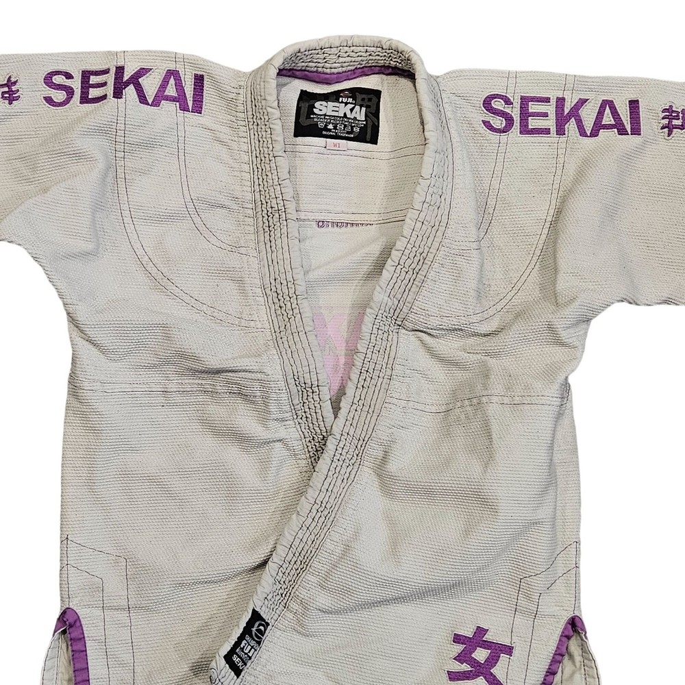 Fuji Sekai Champion Fuji Kimono Women’s Gray/Purple Size W1 BJJ Ju-Jitsu