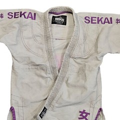 Fuji Sekai Champion Fuji Kimono Women’s Gray/Purple Size W1 BJJ Ju-Jitsu