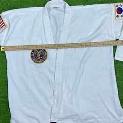 century taekwondo Gi Size 3 Top White Chung Do Kwan US Flag Korean Flag EUC