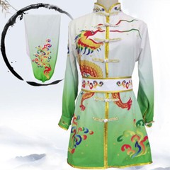 Gradient Martial Arts Kung Fu Uniform Tai Chi Suit Changquan Set Dragon Pattern