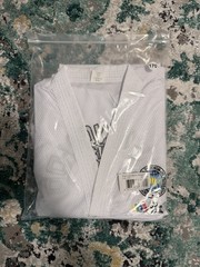 ITF Taekwondo GI Top Bottom Pants Adult, Size 170 Black Belt White Uniform