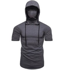 New Mens Ninja shirts Kung Fu Hooded Uniform Martial Arts Tai Chi Tops T-shirt