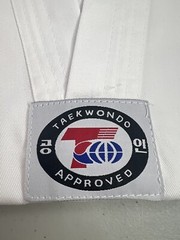 Taekwondo Karate Martial Arts Kid Youth Size 2 White Pants Shirt Set with Belt