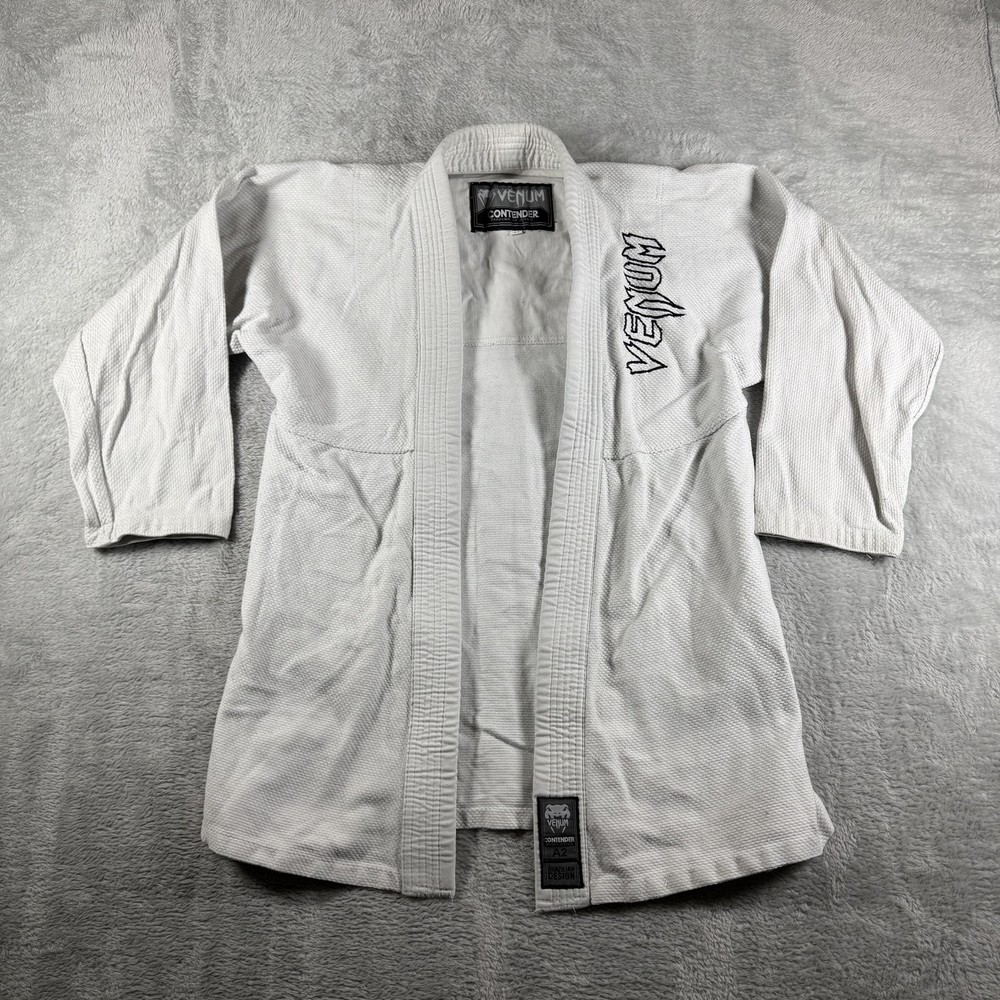 Venum Contender Gi Jacket Mens Medium White Brazilian Jiu Jitsu BJJ Kimono Top