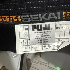 Fuji Sports Sekai World” Mens Brazilian Jiu-Jitsu BJJ Gi – Black Only Jacket Use