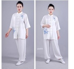Summer Women Cotton Tai Chi Uniform Kung Fu Suit Martial Arts Wing Chun Clothes