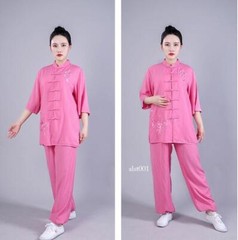 Summer Women Cotton Tai Chi Uniform Kung Fu Suit Martial Arts Wing Chun Clothes