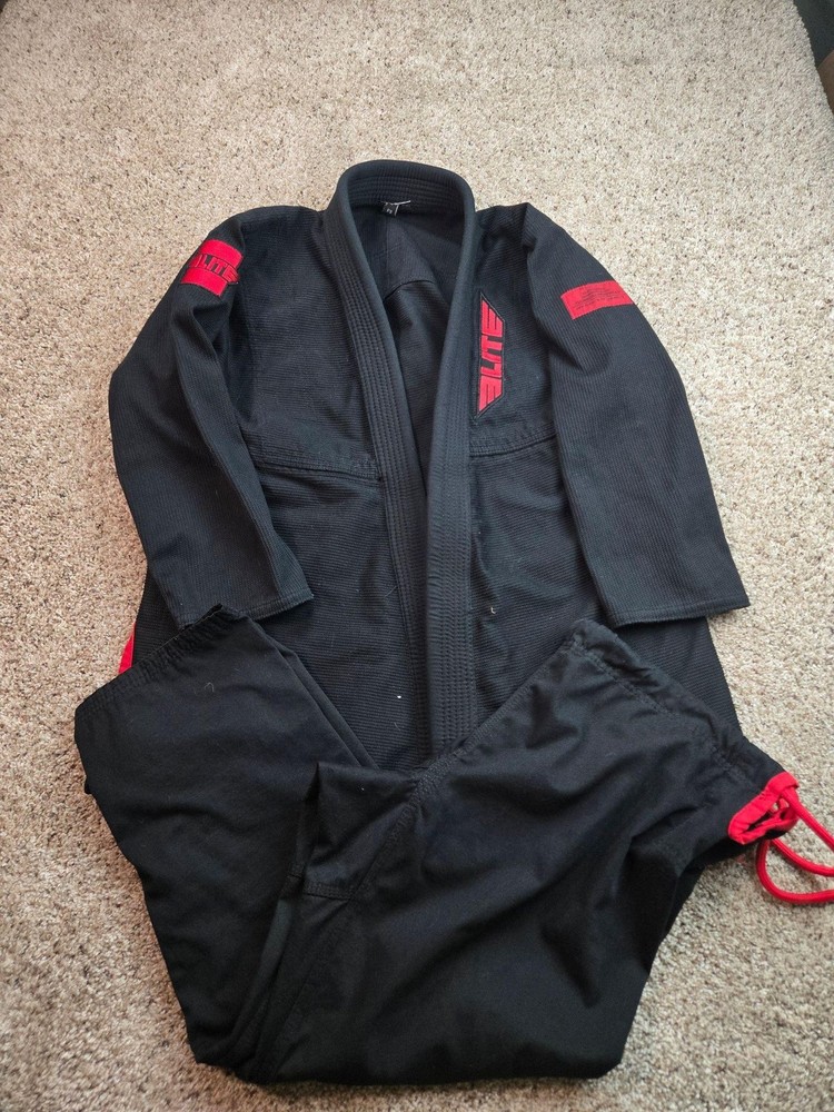 Elite Sports BJJ Gi Womens F3 Black Red Jiu-Jitsu Kimono Jacket Pants