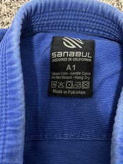 Sanabul Essential BJJ Gi Top for Men Brazilian Jiu Jitsu Gi Size A1 Blue