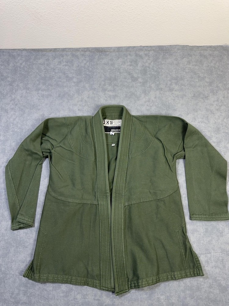 93brand Gi Jacket Kimono Top A1 Medium Olive Green Mens 100% Cotton Jiu Jitsu