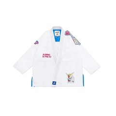 Albino & Preto x Wing Gundam BJJ Gi Kimono White 450 GSM Premium Jiu Jitsu Suit