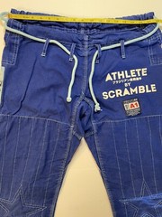 Gi Kimono Ghee Pants Judo Set Jiu Jitsu Karate Blue Scramble Adult 32×32 Large