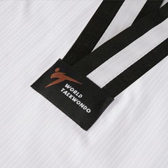 Mooto 1st Dan Black Belt Kukkiwon Taekowndo Kid Uniform Dobok Gi White Stripe