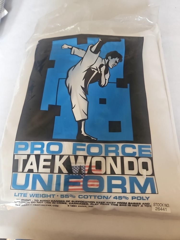 1994PRO-FORCE Ultra Taekwondo Uniform Liteweight, Size 4, 55/45 Stock No. 26441