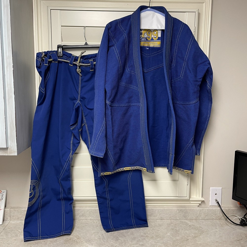 BJJ Brazilian Jiu Jitsu Kimono Set Gi Mens Medium A4 Blue Uniform GR1PS Cali 99