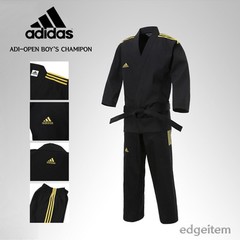 Adidas ADI-OPEN Dobok Boy’s Champion Uniform Black Taekwondo Hapkido Karate TKD