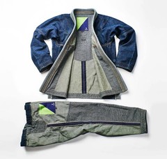 Dark Selvedge Denim Jiu Jitsu Gi Blue BJJ Kimono Martial Arts Karate Uniform