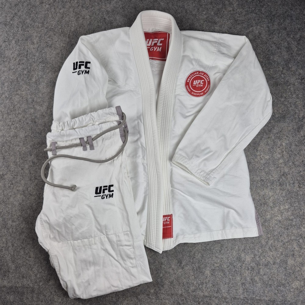 UFC GYM Gi Set Size A1 White Premium Edition Brazilian Jiu Jitsu BJJ Jacket Pant