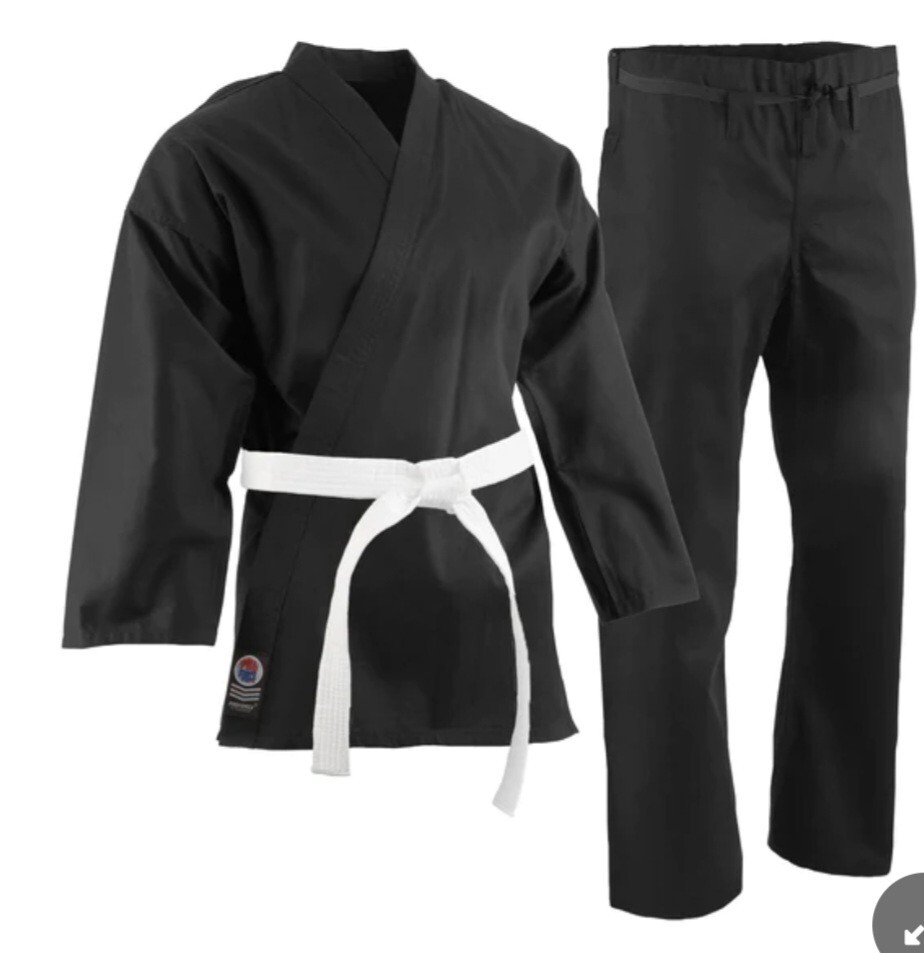 Black Proforce Karate Uniform With White Belt 8 Oz Size 2
