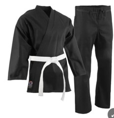 Black Proforce Karate Uniform With White Belt 8 Oz Size 2