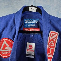 Gracie Barra Equipe Edition Kids BJJ Gi Top Blue Size Y5 Jiu-Jitsu Uniform