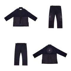 New Albino & Preto BJJ GI Navy Blue Batch#72 Satori Jiu Jitsu Uniform With Bag