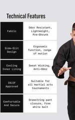 Martial Sports Premium Brazilian Jiu Jitsu Gi – Black – Free Belt Free Shipping