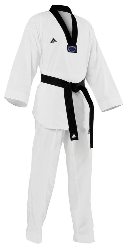adidas Taekwondo Martial Arts Uniform Dobok Black-V Neck