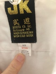 Karate Uniform by JK size 0/140 white top – pant- yellow belt