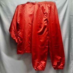 VTG. 2 Piece Red Satin feel Century Martial Arts Kung Fu Uniform Size 6
