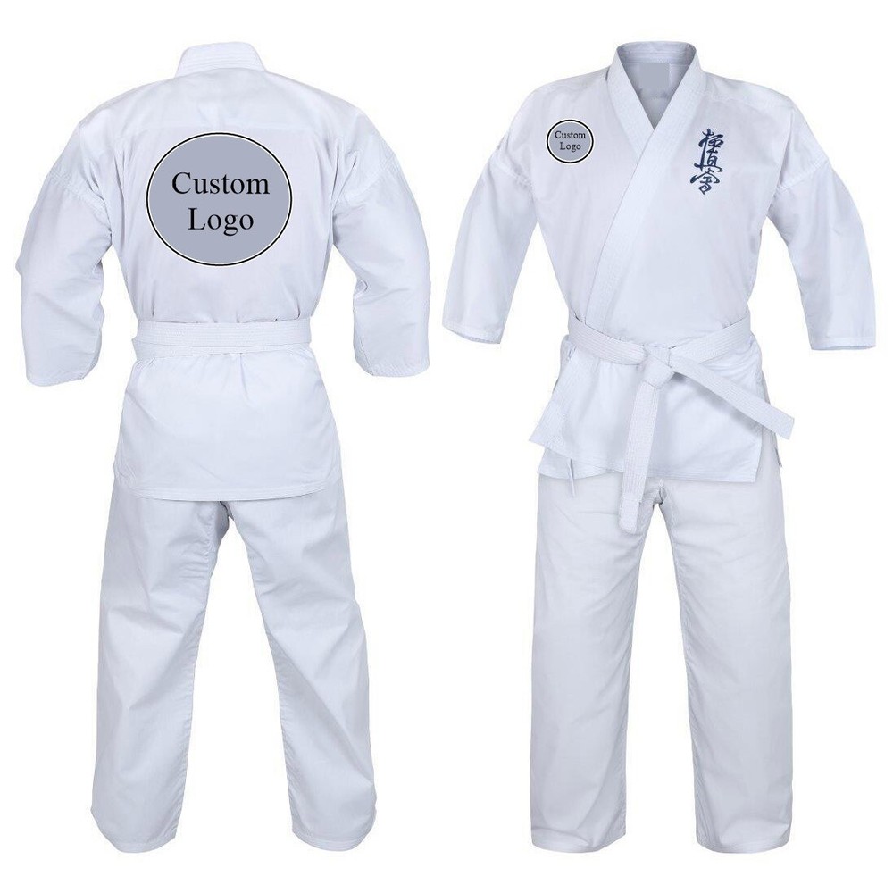 Sport Uniform Kyokushinkai Karate Custom Logo White – Kids & Adult Sizes