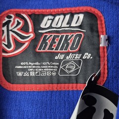 Keiko Raca Brazilian Jiu Jitsu Blue Gi Top Kimono Size 4 BJJ Gold Heavy NEW