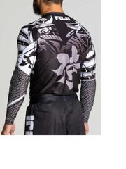 Fuji Rashguard Long Sleeve LS Musashi Rash Guard MMA BJJ Jiu Jitsu Black White