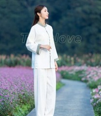 New Women Soft Cotton Linen Tai chi Uniform Kung fu Martial arts Wing Chun Suit