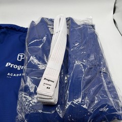 Progress Academy BJJ Gi Blue A3 Pearl Weave New w/ Belt & Bag Men’s Cut