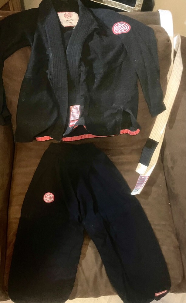 Maeda Red Label 3.0 Jiu Jitsu Gi Black M2 Child Kid Karate Uniform