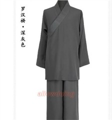 STOCK Buddhist Shaolin Monk Robe Full Set Linen Kung Fu Suit Meditation Uniforms