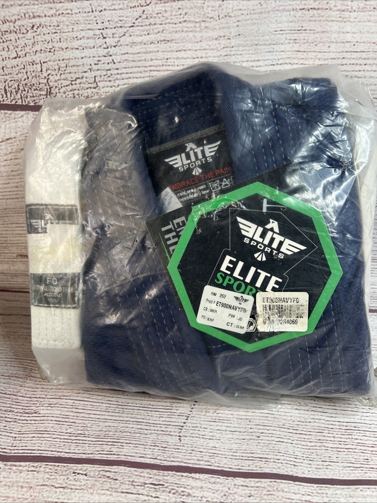 Elite Blue Jiu Jitsu BJJ Gi Size F0 With White Belt