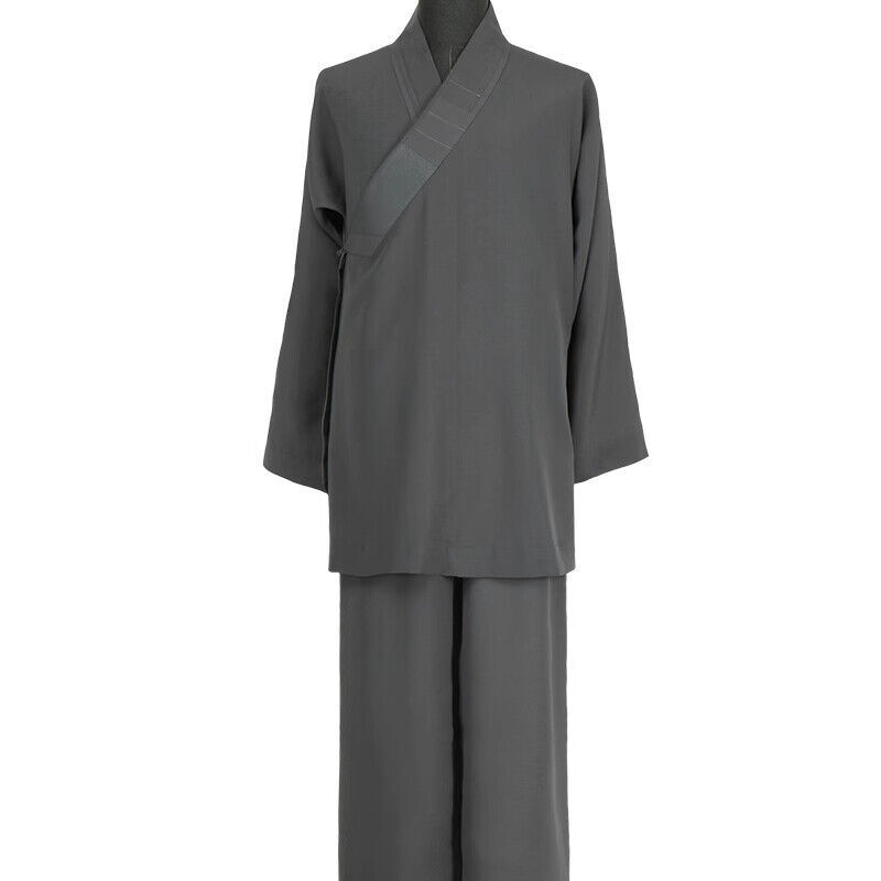 STOCK Buddhist Shaolin Monk Robe Full Set Linen Kung Fu Suit Meditation Uniforms