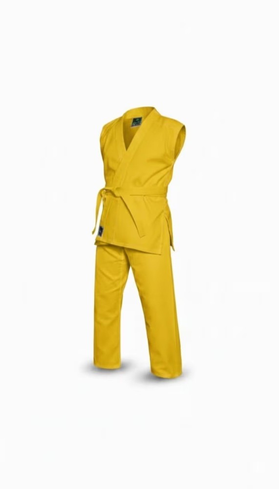 Sleeveless Yellow Karate Gi | Lightweight Martial Arts Training Uniform