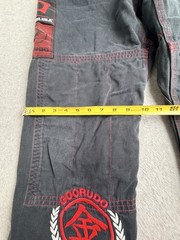 Hayabusa Mens Goorudo BJJ Martial Arts Gi Pants A4 Gray Red Training