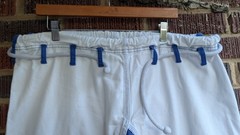 Martial Arts Pants A2 White Blue Reinforced Grappling Gi Adult Pants-40×26