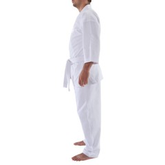 Karate Uniforms White PolyCotton Martial Art 8oz Gi New with belt Kids Unisex