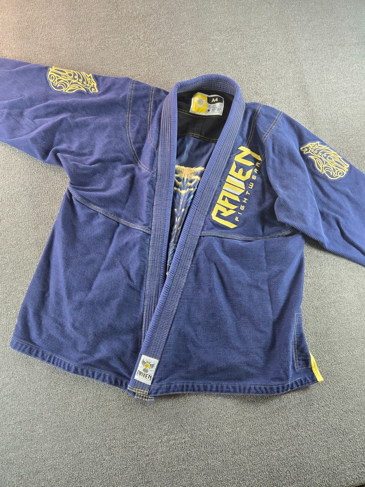 Raven Fightwear Men’s A4 Ulfhedinn Nordic Wolf Uniform Premium Gi Navy Blue