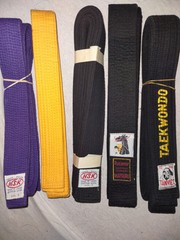 Lot 3, Sz 4 (XL) Brand New Judo/Karate Gi Light-Med Wt Cott 33-34in Tall, 2Belts