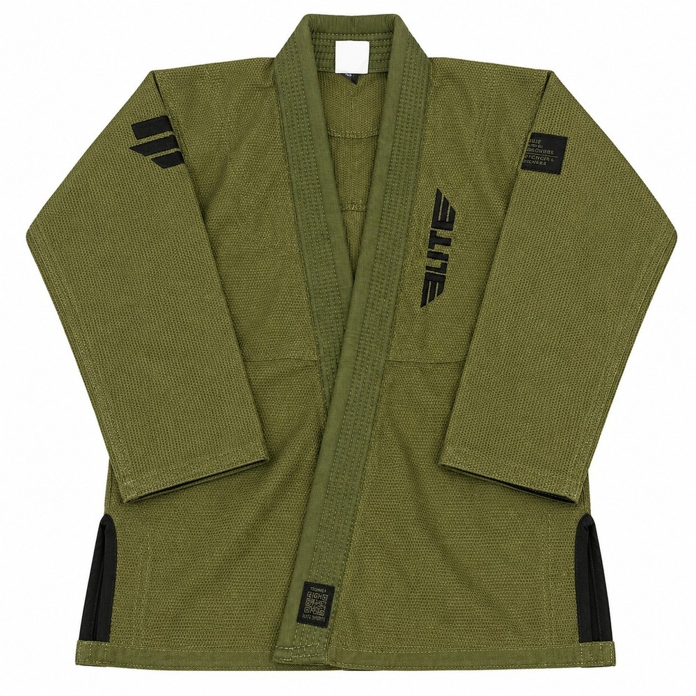 Elite Sports Youth C1 BJJ Gi Jacket Olive Green Pearl Weave Brazilian Jiu-Jitsu