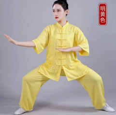 Summer Women Cotton Tai Chi Uniform Kung Fu Suit Martial Arts Wing Chun Clothes